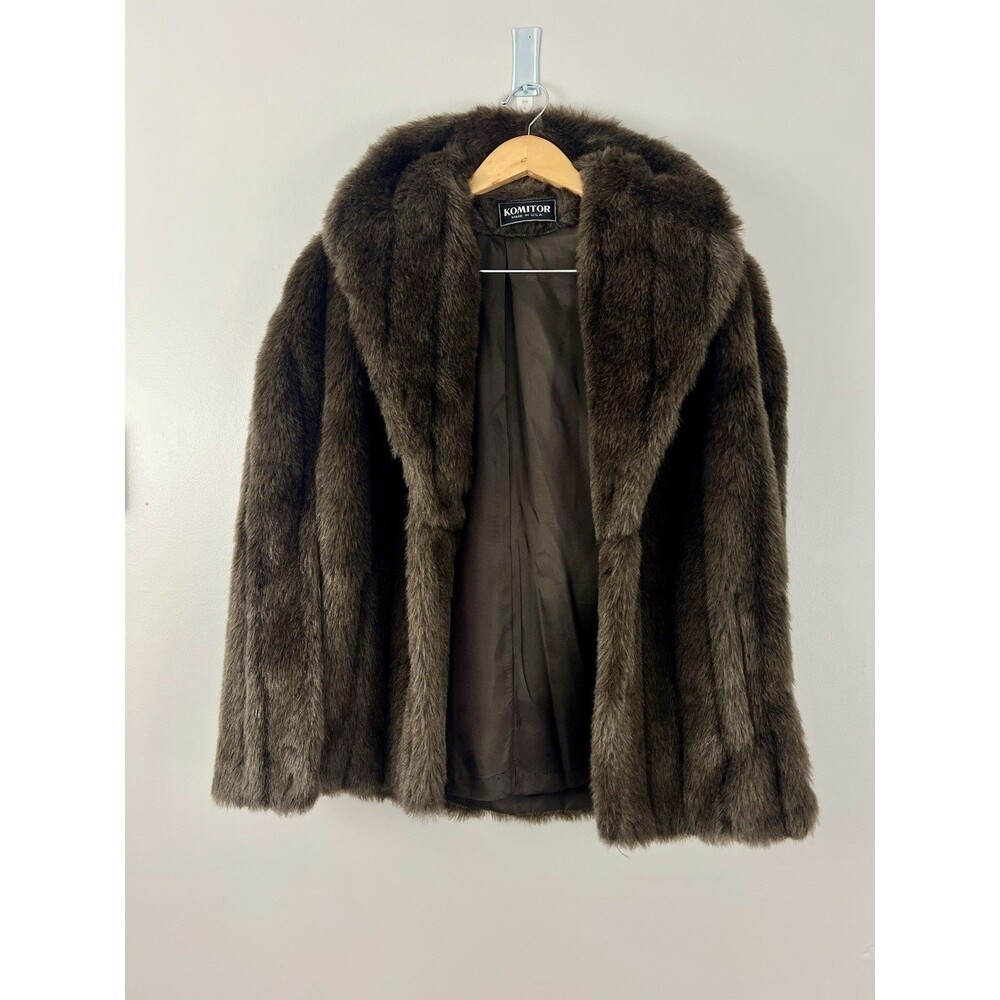 Vintage Komitor Faux Fur Cape Coat